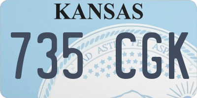 KS license plate 735CGK