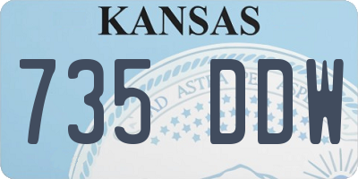 KS license plate 735DDW