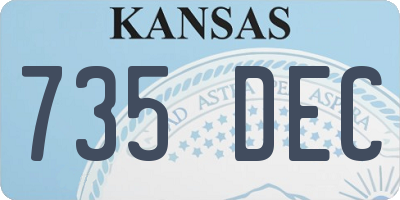 KS license plate 735DEC