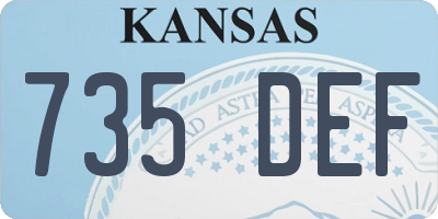 KS license plate 735DEF