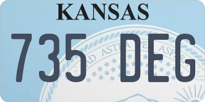 KS license plate 735DEG