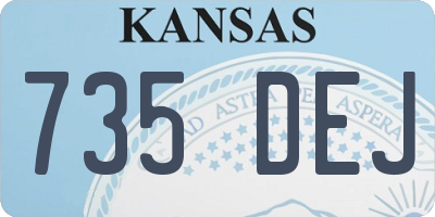 KS license plate 735DEJ