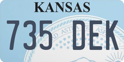 KS license plate 735DEK