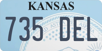 KS license plate 735DEL