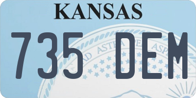KS license plate 735DEM