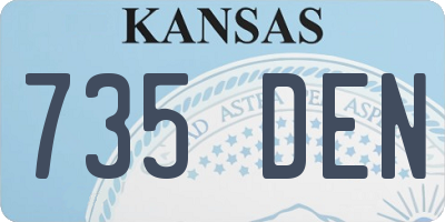KS license plate 735DEN