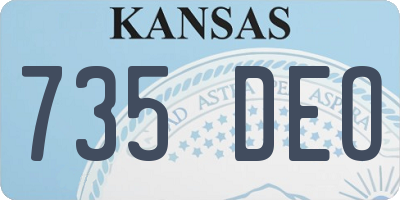 KS license plate 735DEO