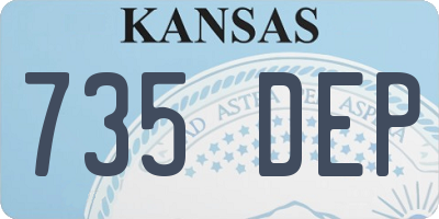 KS license plate 735DEP