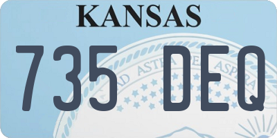 KS license plate 735DEQ
