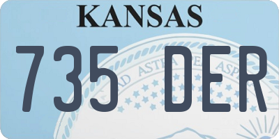 KS license plate 735DER