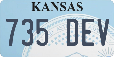 KS license plate 735DEV