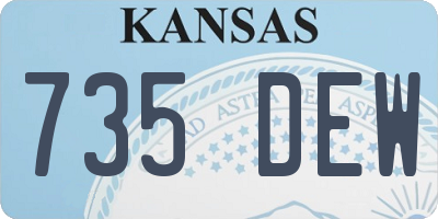 KS license plate 735DEW