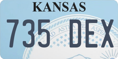 KS license plate 735DEX