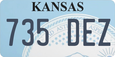 KS license plate 735DEZ