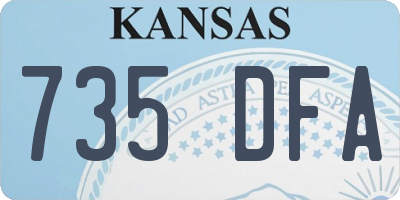 KS license plate 735DFA