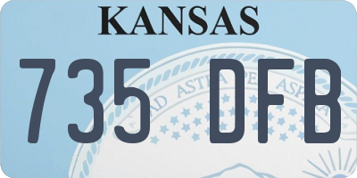 KS license plate 735DFB