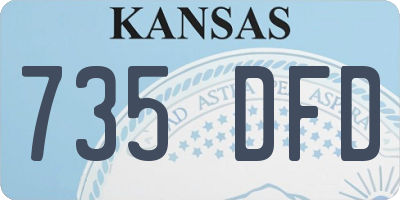 KS license plate 735DFD