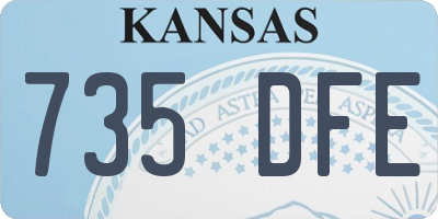 KS license plate 735DFE
