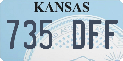 KS license plate 735DFF