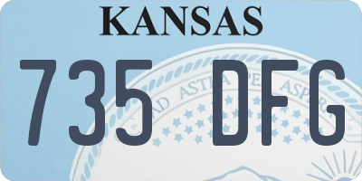 KS license plate 735DFG
