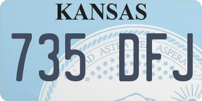 KS license plate 735DFJ
