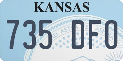 KS license plate 735DFO