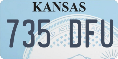 KS license plate 735DFU