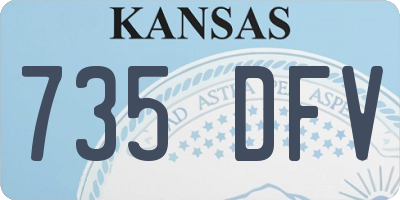 KS license plate 735DFV