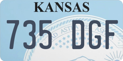 KS license plate 735DGF