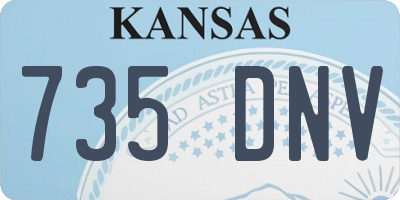 KS license plate 735DNV
