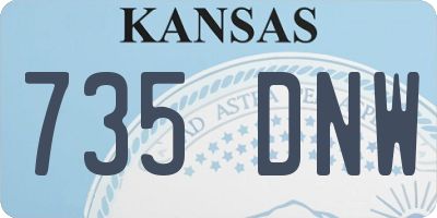 KS license plate 735DNW