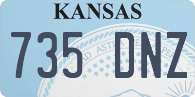 KS license plate 735DNZ
