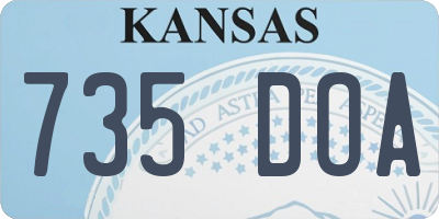 KS license plate 735DOA