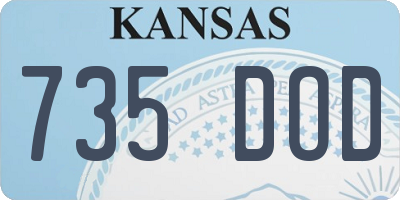 KS license plate 735DOD