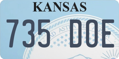 KS license plate 735DOE