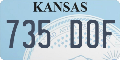 KS license plate 735DOF