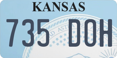 KS license plate 735DOH
