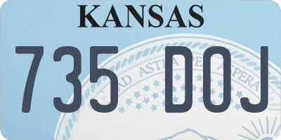KS license plate 735DOJ