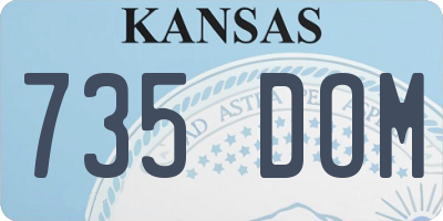 KS license plate 735DOM