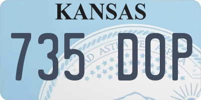 KS license plate 735DOP