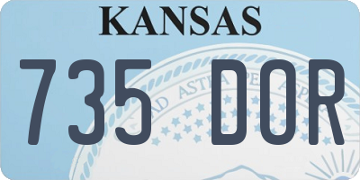 KS license plate 735DOR
