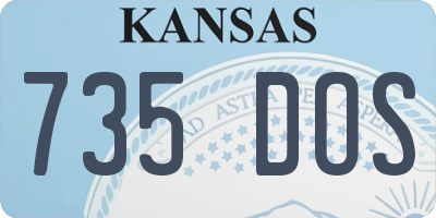 KS license plate 735DOS