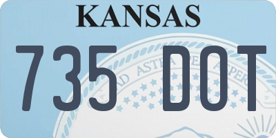 KS license plate 735DOT