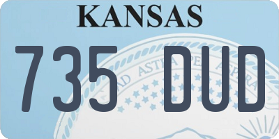 KS license plate 735DUD