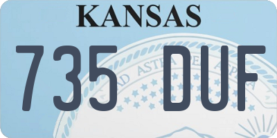 KS license plate 735DUF