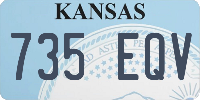 KS license plate 735EQV
