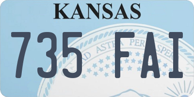 KS license plate 735FAI