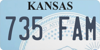 KS license plate 735FAM