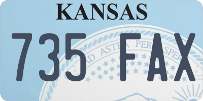 KS license plate 735FAX