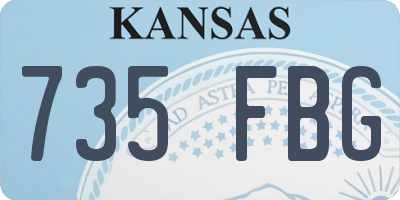KS license plate 735FBG